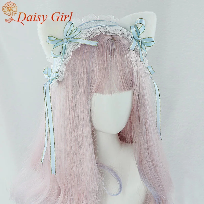 New Lolita Headwear Cute Plush Astrology Cat BB clip Comic Convention Cosplay Fashion Dual-Purpose Bow Accessories Hair Bands