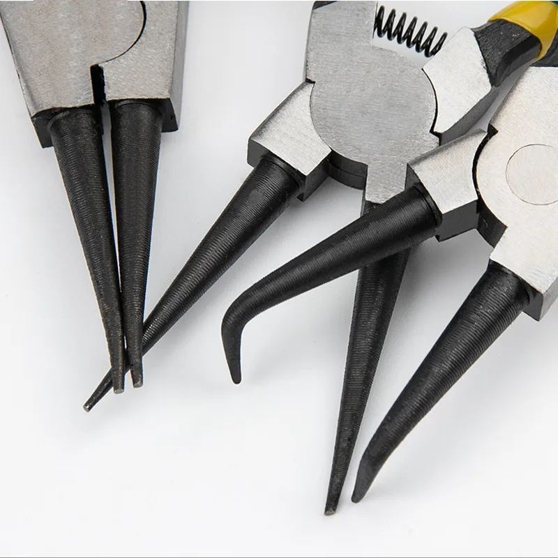 7 Inch Circlip Pliers Internal External Curved Straight Tip Multifunctional Hand Tools