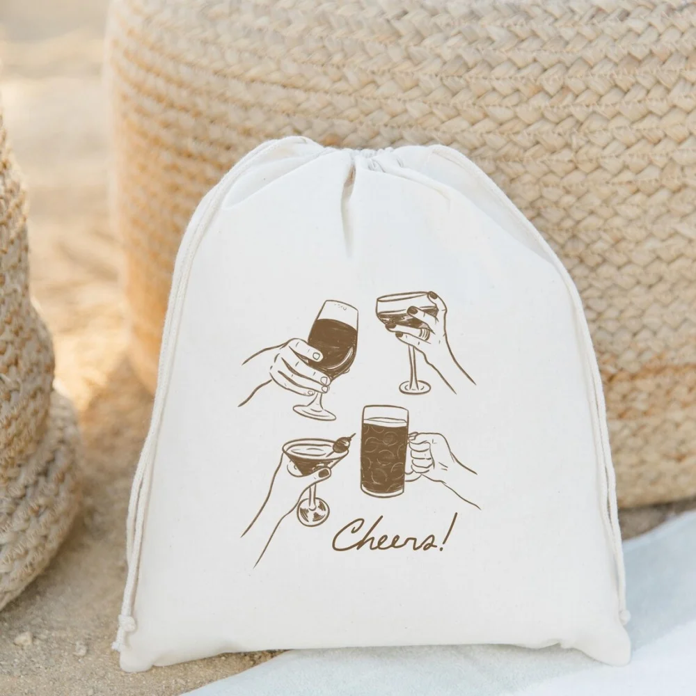 25 pcs Cheers Hand Drawn Bag - Hangover Kit -Drinks Kit -Hangover Bags -Custom Recovery Kit -Bachelorette Gift - Bach Party