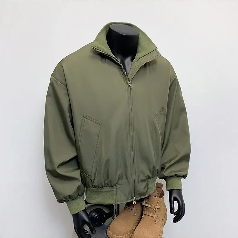 

Мужская бейсбольная куртка с воротником-пилотом, весна 2025, бейсбольное пальто из смеси хлопка, уличная трендовая тонкая верхняя одежда