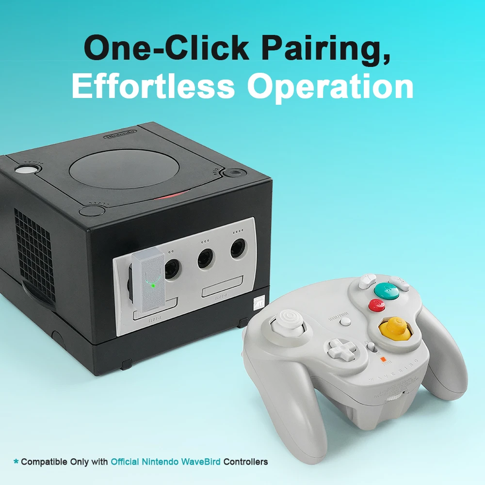 Penerima Nirkabel WavePhoenix untuk Adaptor Pengontrol Nintendo WaveBird Kompatibel dengan GameCube & Wii (RVL-001)