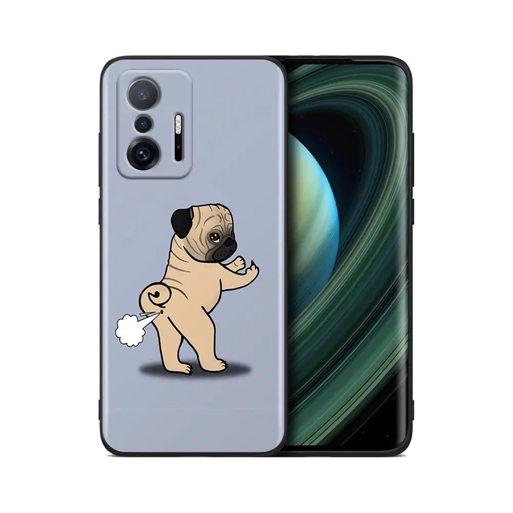 Coque For Xiaomi Mi 11T 11X 11 Lite 5G NE 12 Poco X3 M3 F3 M4 Pro Cases Fundas Shell Cover Funny Pug Dog Bulldog Animals