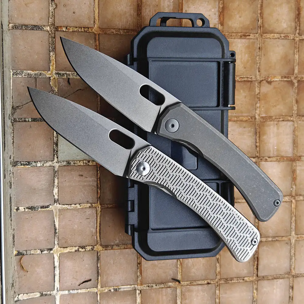 

JUFULE Gray New SPK Lamia Titanium Handle 60 HRC 154CM Blade Ceramic Bearings Pocket EDC Tool Camping Hunt Outdoor Folding Knife