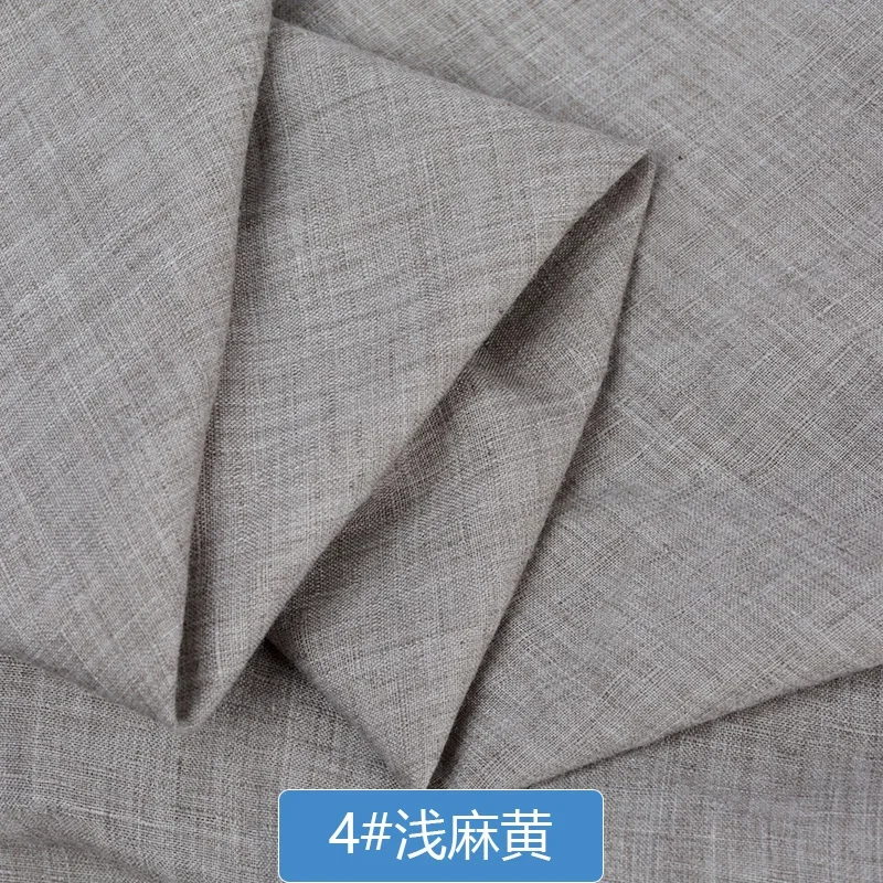 50x140cm Solid Color Cotton Linen Thin Fabric Handmade Clothes Dress Bamboo Slub DIY Sewing Dress Background Craft Material