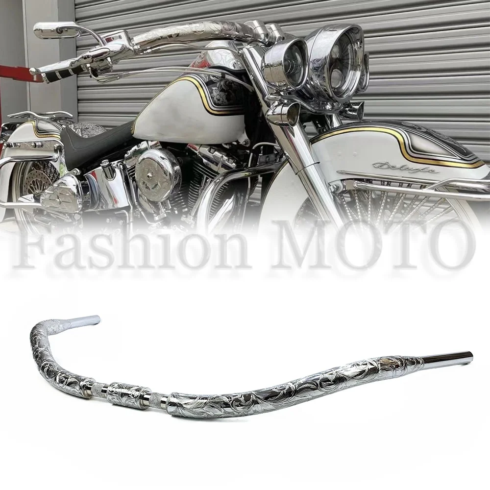 

Motorcycle 1-1/2" Inch Beach Handlebars Bars For Harley Springers Custom Handlebar Carving Bar