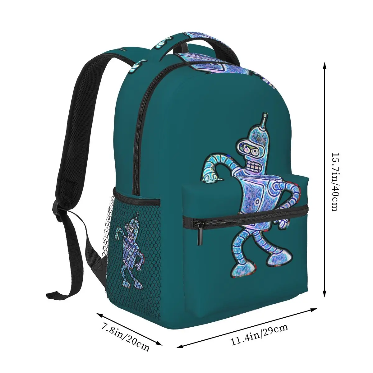 Save The Planet Kill All Humans Bender Futurama Robot Graphic Backpack Hot Sale Daypack Children BookBag School Bag Shoulder Bag