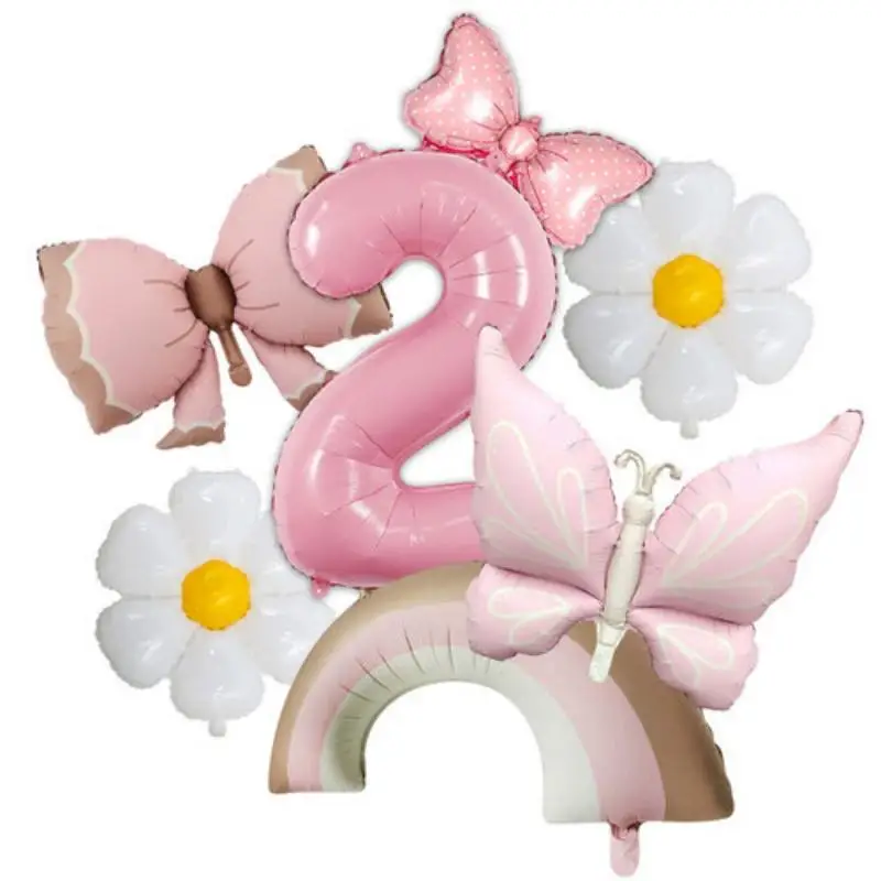 Neue Schmetterlings-Themen-Geburtstagsparty-Artikel: Schmetterlings-Tischgeschirr, Teller, Becher, Servietten, Tischdecke, Party-Deko, Ballons, Papa-Armband – Detail 32