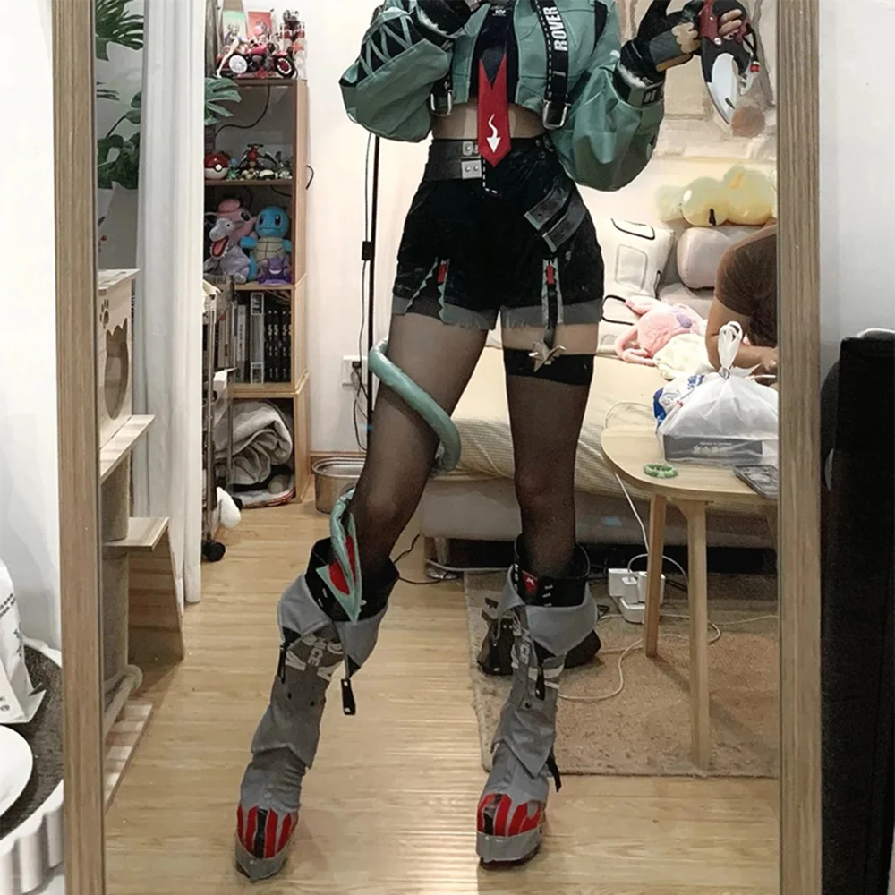 Zenless منطقة صفر جين دو تأثيري حلي جوارب طويلة النساء السود JK جوارب فتاة موحدة اكسسوارات أنيمي لعبة PlayRole الجوارب #3