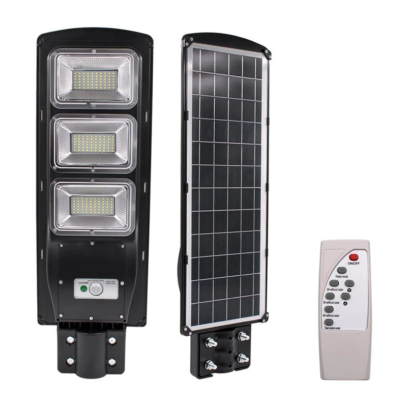 90W LED Solar Street Light PIR Motion Sensor Wall Timing Light + Remote Control