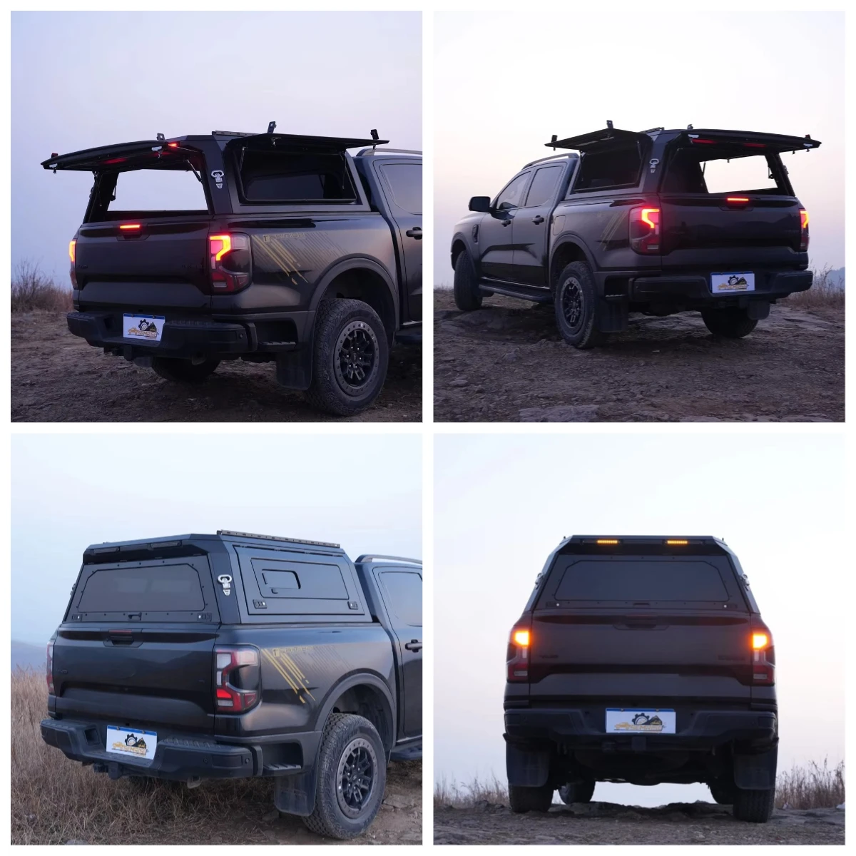 

SEMRISE Aluminum High Canopy Pickup Truck Hardtop-Black Truck Bed Topper with 301L-400L Capacity for Range Rover Models