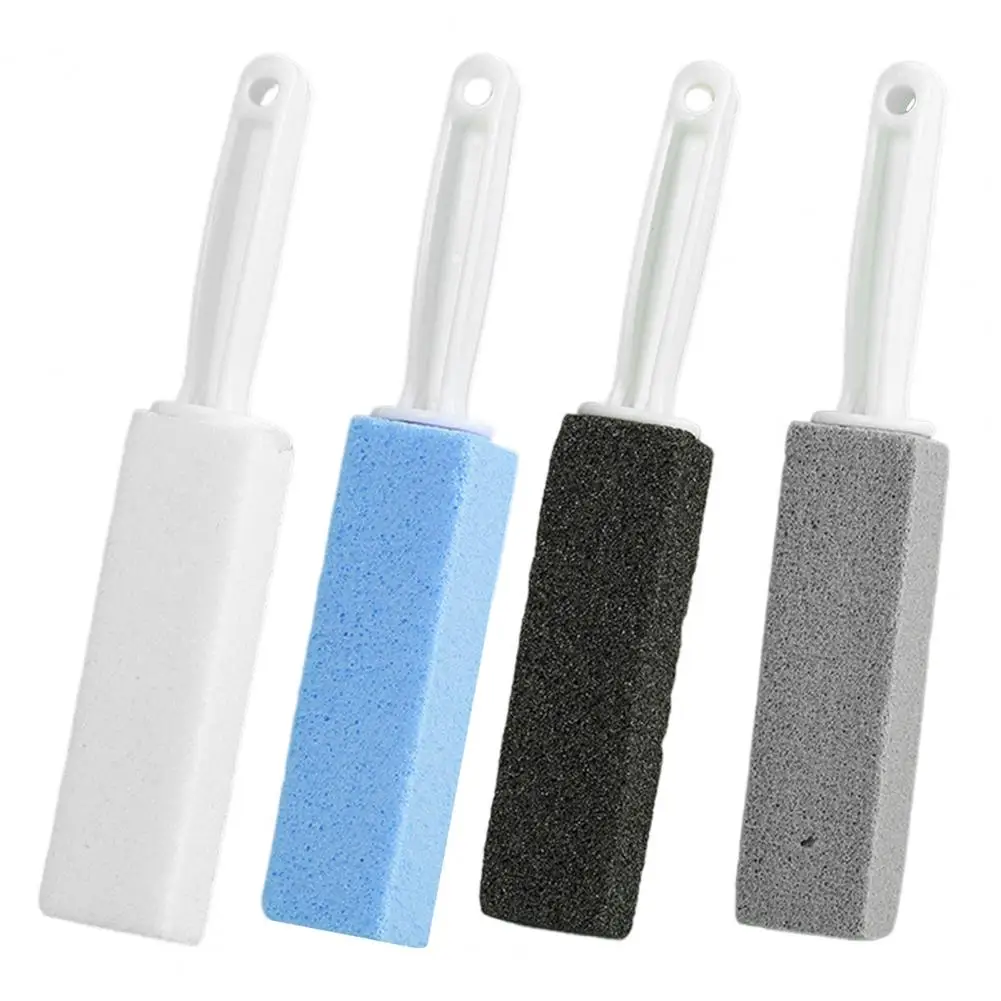 Natural Toilet Brush Pumice Stone with Long Handle for Hard Water Stains Calcium Deposits Removal Ergonomic Grip Toilet