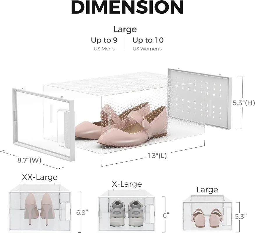 Boîtes de Rangement pour Placard en Plastique Transparent, Empilables, Plusieurs Bacs avec Vide