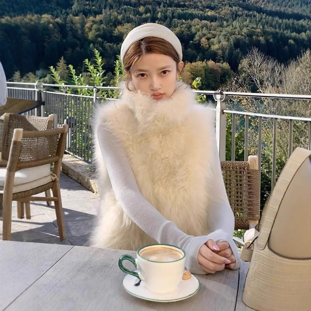 معاطف نسائية من الفرو الصناعي سترات بدون أكمام معطف سميك دافئ Y2k ملابس الشارع سترة أنيقة للعمل ملابس خارجية للخريف والشتاء #1