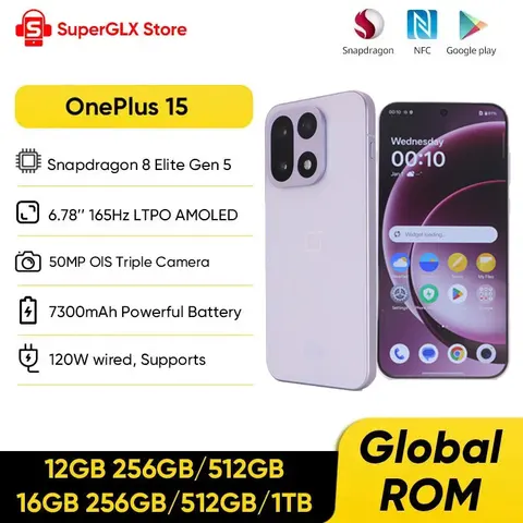 Смартфон OnePlus 15, 12/16ГБ ОЗУ, 256/512ГБ/1ТБ ПЗУ, мощный процессор — фото устройства