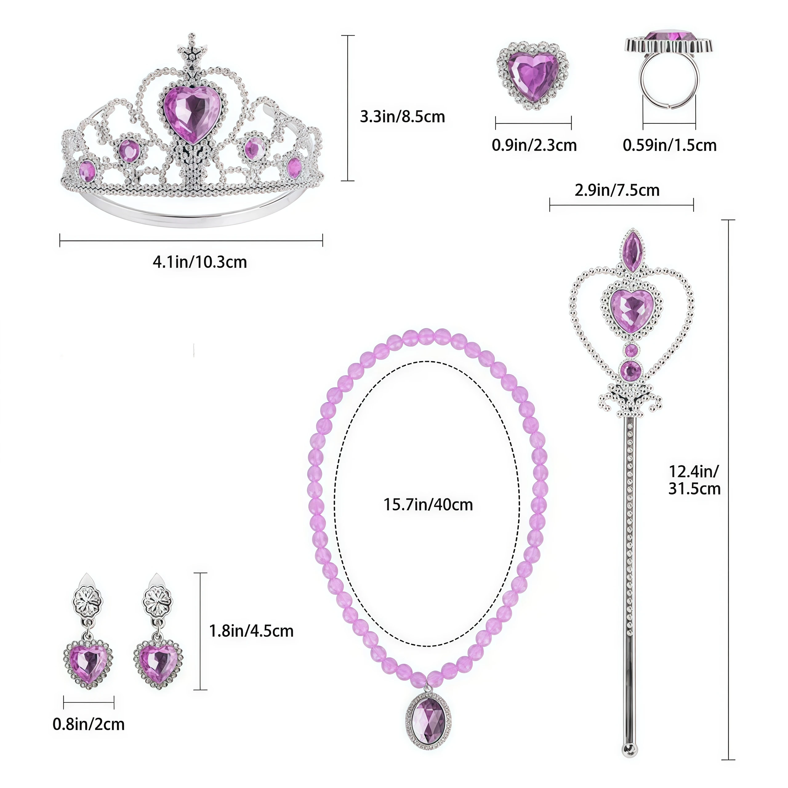 Ensembles d'accessoires de déguisement de princesse, couronne de princesse, diadème, gant, baguette pour petites filles, fête de bal d'halloween, cadeaux d'anniversaire de carnaval