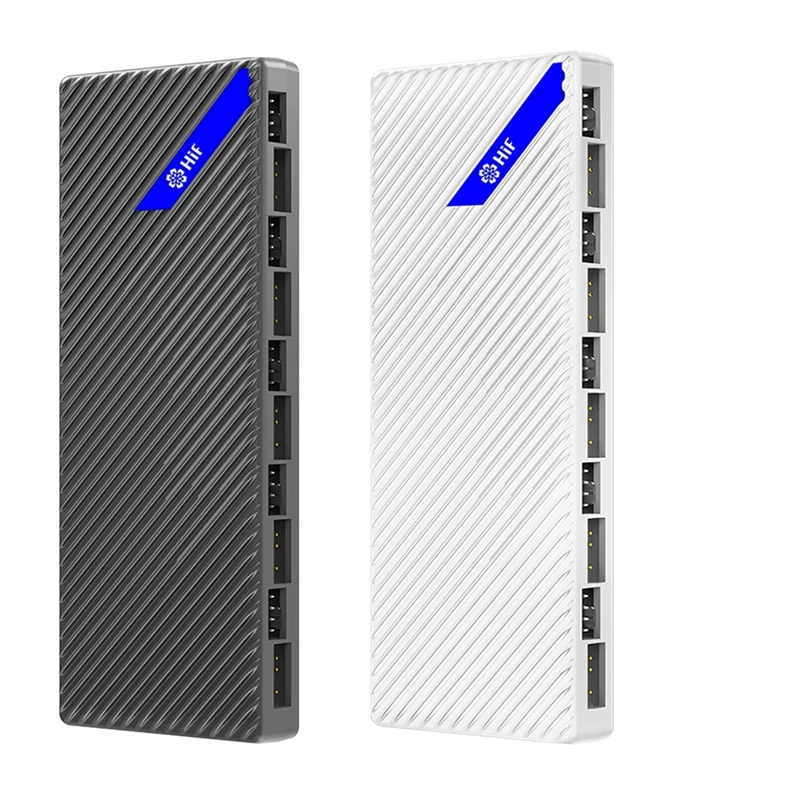 Computer ARGB Controller 5V 3Pin PWM Temperature Control Dual 10 Expansion Ports SATA Power Supply Fan Hub RGB Splitter