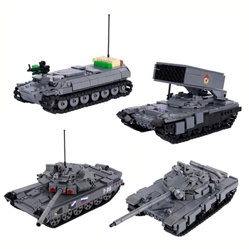 World War II Military Tank Building Block T90 Main Battle Tank Armored Transport Vehicle MOC Bricks Assembly Toys for Boys