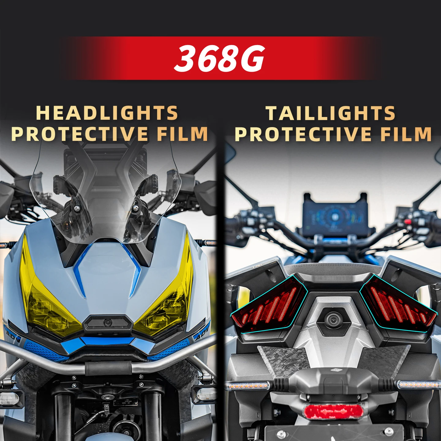 

For ZONTES 368G 2024 Motorcycle Lamp Accessories Transparent Protective Film Bike Headlight And Taillight Refit Stickers Decal