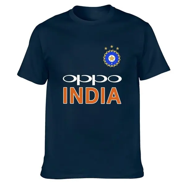 Cricket India Jersey Style Cricket New Oppo Fans Supporter Mens T shirt