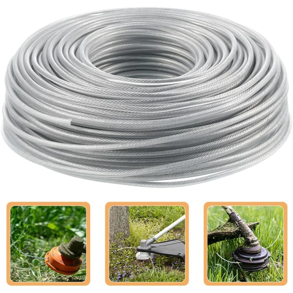 Fil d'acier en Nylon de 2.4mm 3mm, ligne de débroussailleuse, corde de tondeuse à gazon, cordon résistant à l'usure, accessoire d'outil de jardin de remplacement tranchant