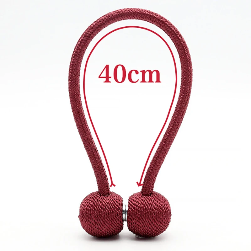 1PC Magnetic Curtain Tieback High Quality Braided Spherical Chain Buckle Solid Color Drapery Holdback Clip Holders Home Decor