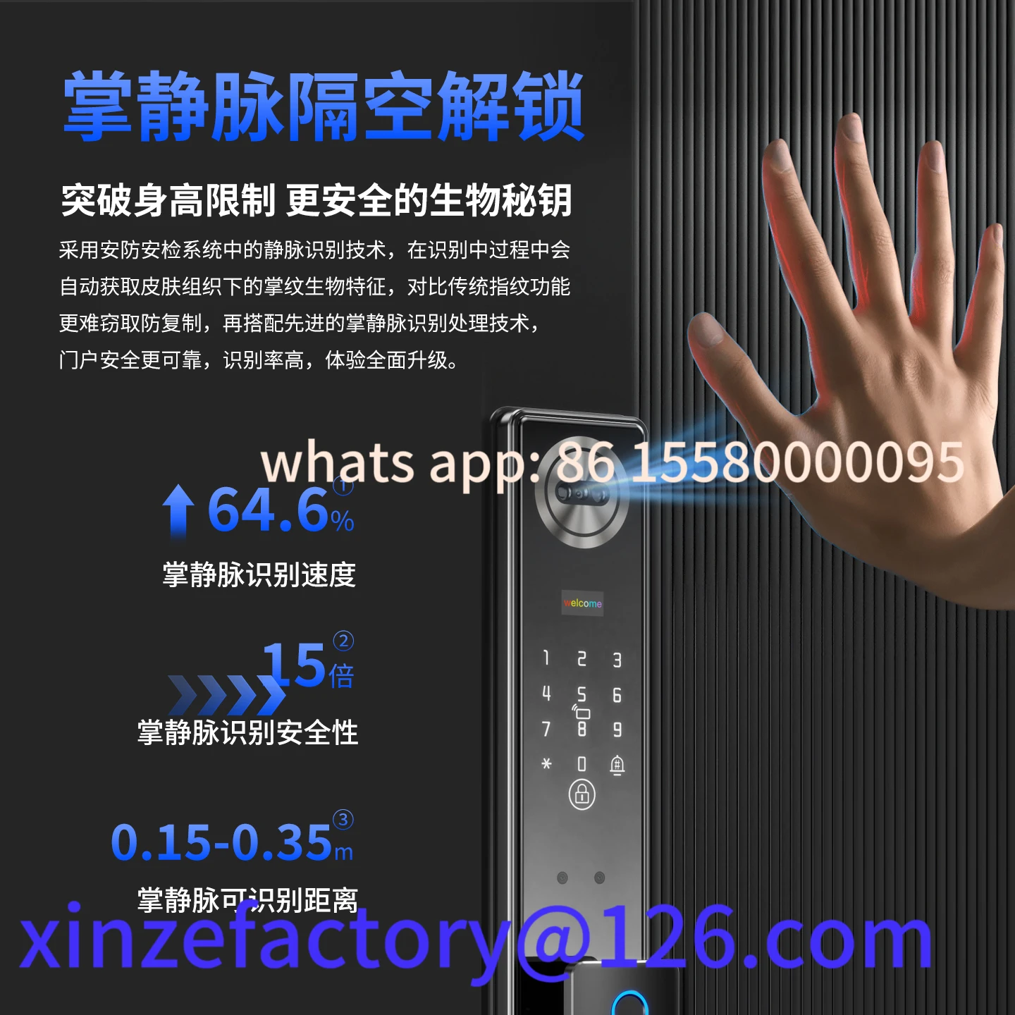 

Customizable facial recognition fingerprint lock anti-theft door home electronic password lock