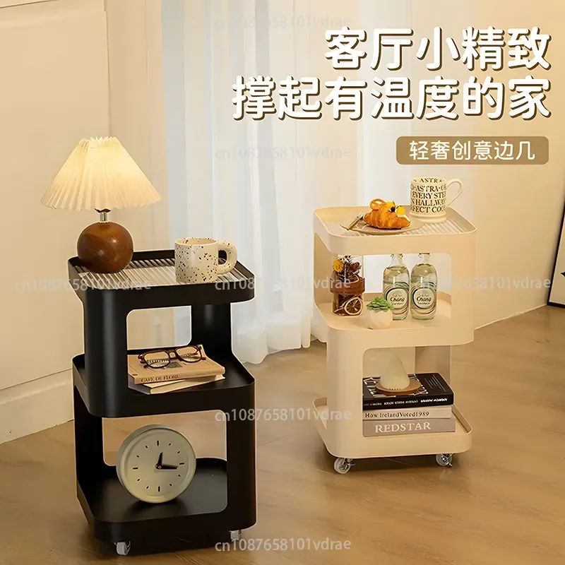 Movable Bedside Shelving Unit – Creative Bedside Cabinet – Compact Home Bedroom Storage Unit in A Minimalist Modern Style