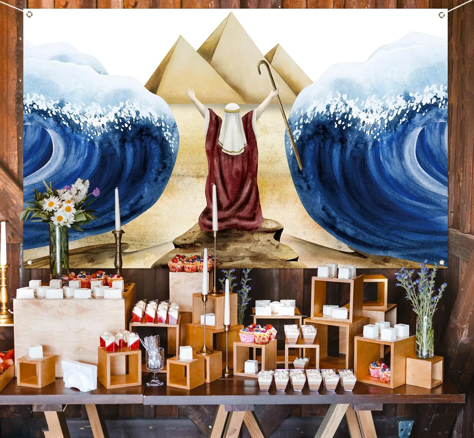 Moses Parting The Red Sea Backdrop Jewish Passover Backdrops for Photography Jews Pesach Party Decorations Holy Day Religious