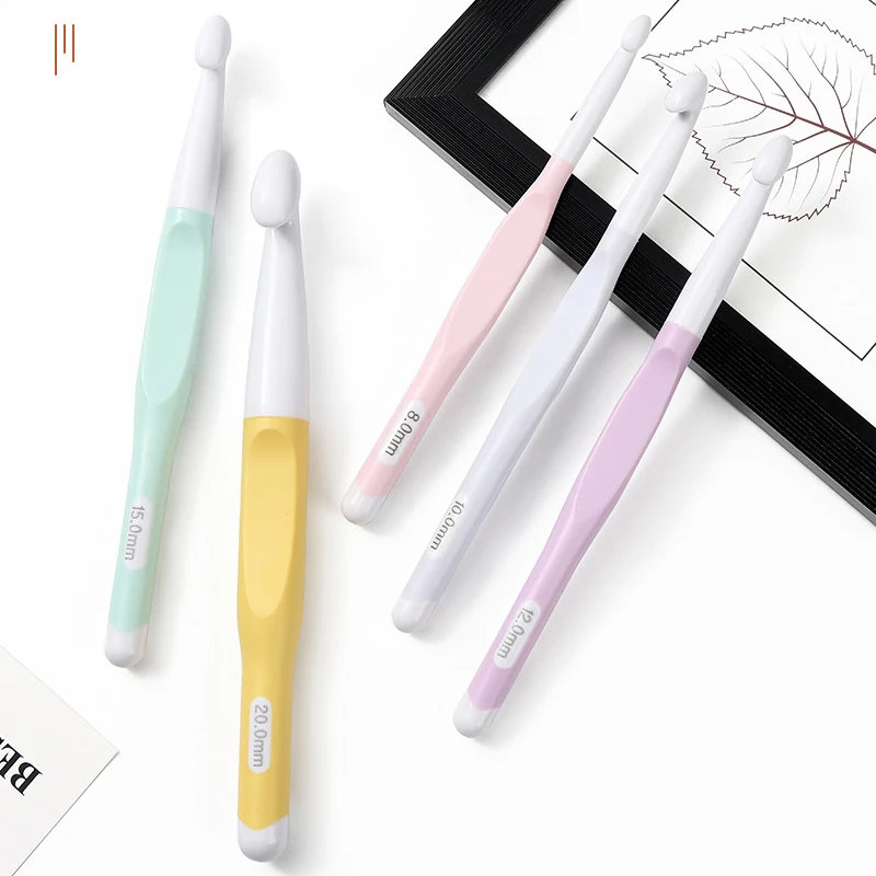 4/5 قطعة مقبض مريح الكروشيه السنانير 8/10/12/15/20 مللي متر إبر الحياكة المنزل نسج الغزل الحرفية DIY بها بنفسك الحياكة أداة #3