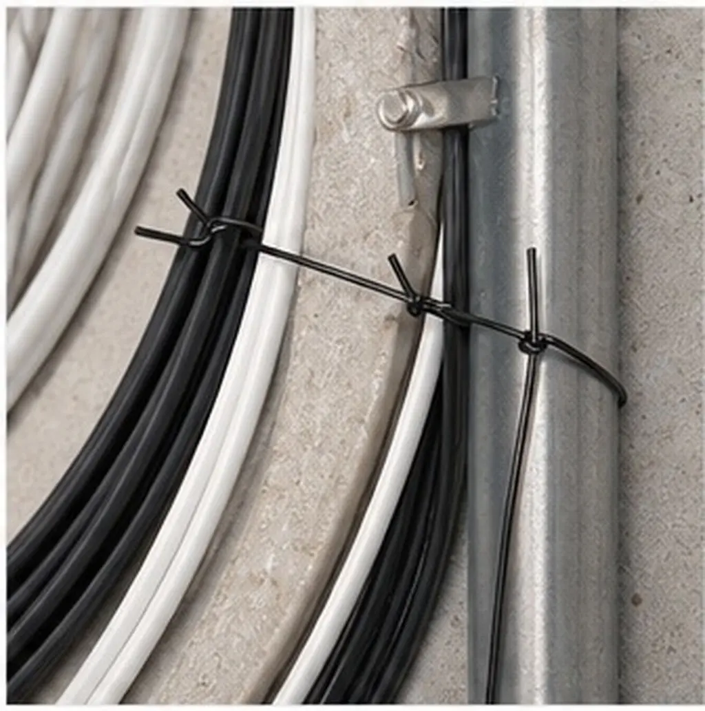 2 Rolls Galvanized Iron Wire Ties PVC Insulated for Electrical Wires Bundling Strong Corrosion Resistant Cable Tie Roll Wire