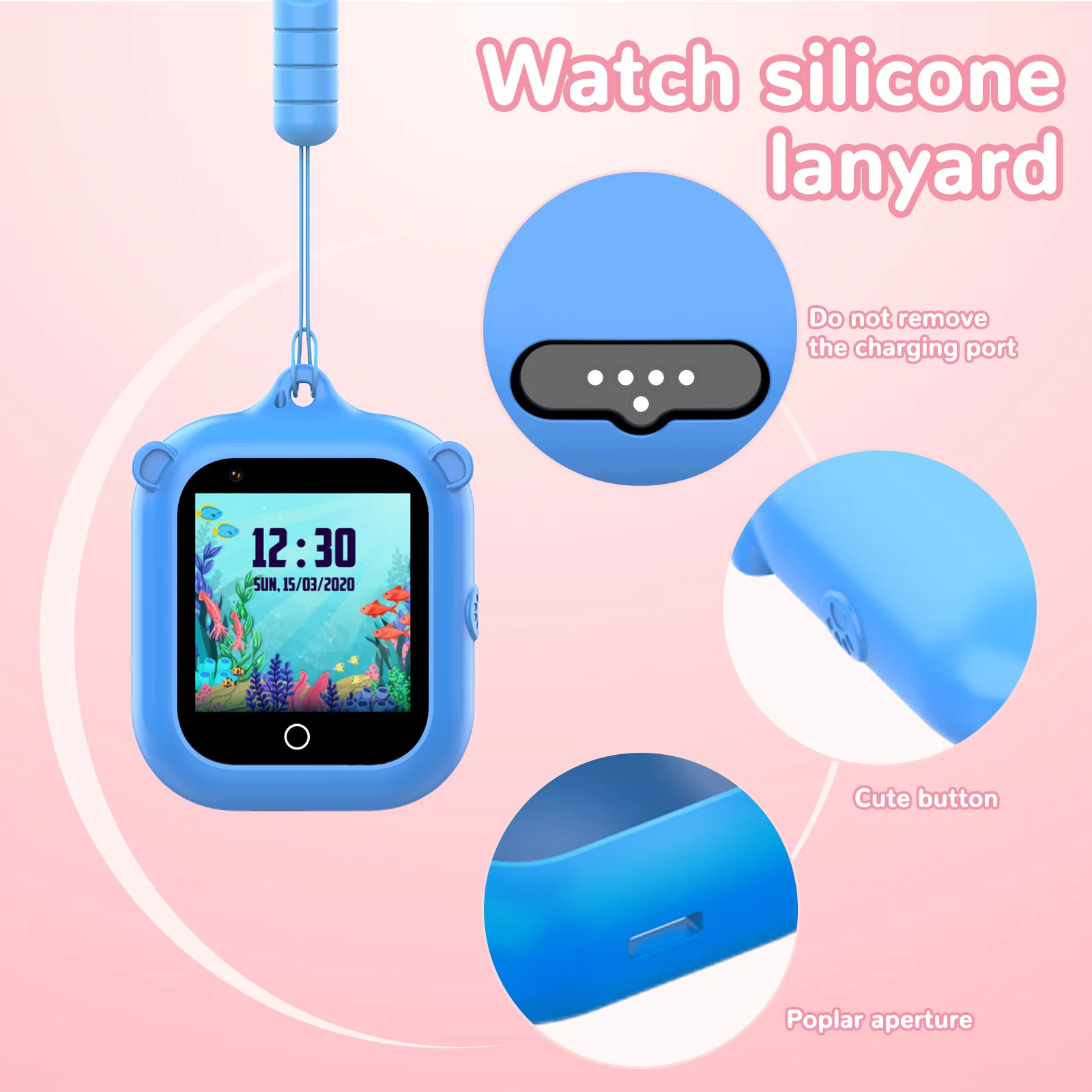 Wonlex KT24S Silicone Case Replace Detachable Strap 1/2 Sets Watches Silicone Protector Case Cover Kid Smart Watch Accessories