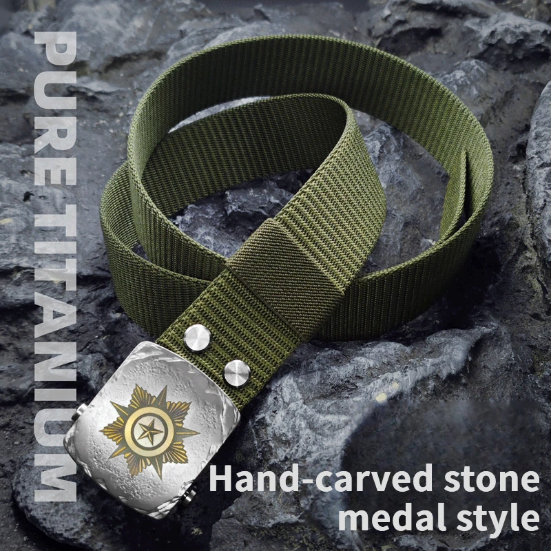 

Ультралегкий ремень из нейлона шириной 38 мм с пряжкой из чистого титана, с рельефным узором под камень, ручной работы, с возможностью индивидуальной гравировки, для активного отдыха