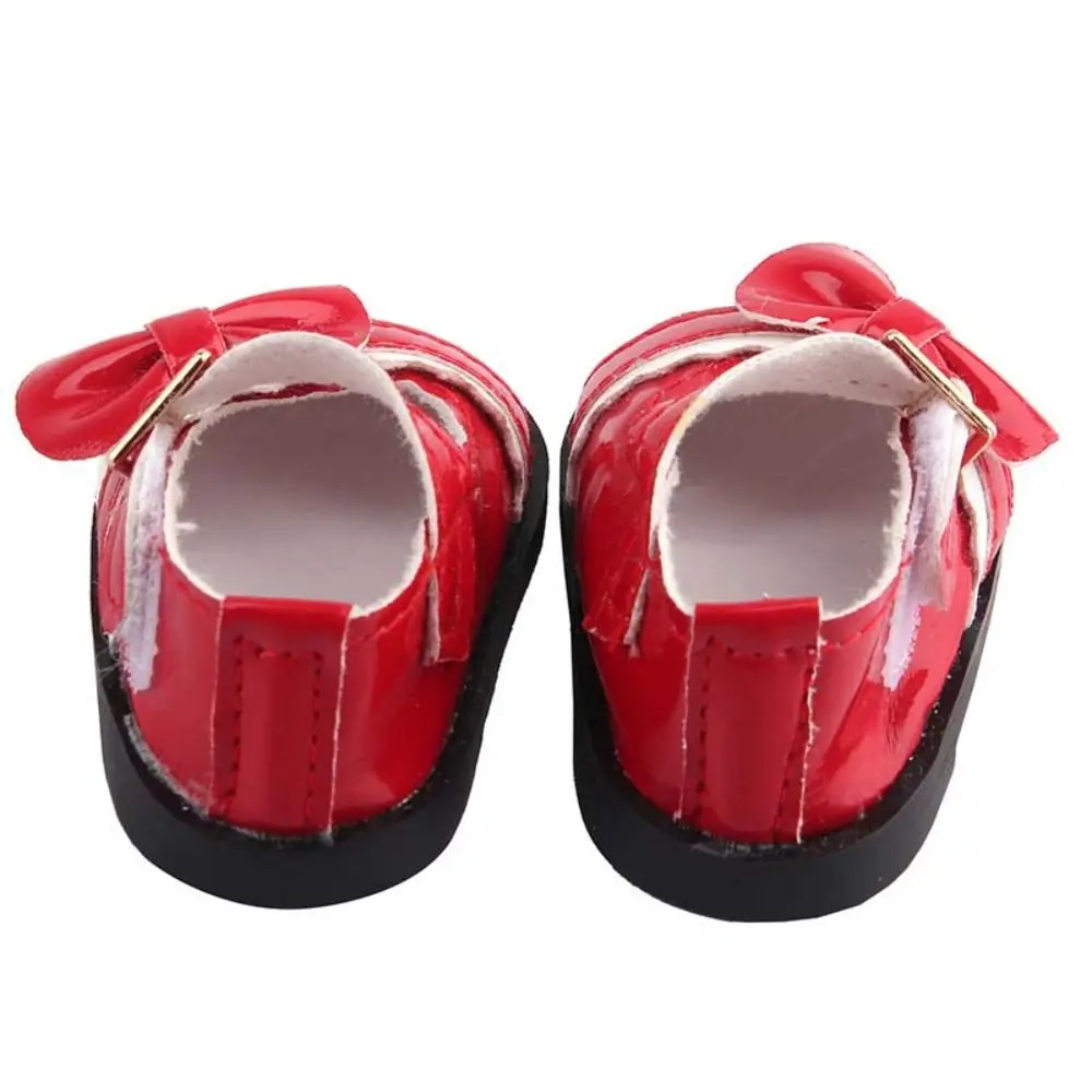 بو الجلود بولي Leather الجلود القوس الأحذية الأحذية الأحذية DIY بها بنفسك اليدوية دمية أحذية من الجلد صغيرة 1 زوج دمية الأحذية الأحذية الملابس والاكسسوارات