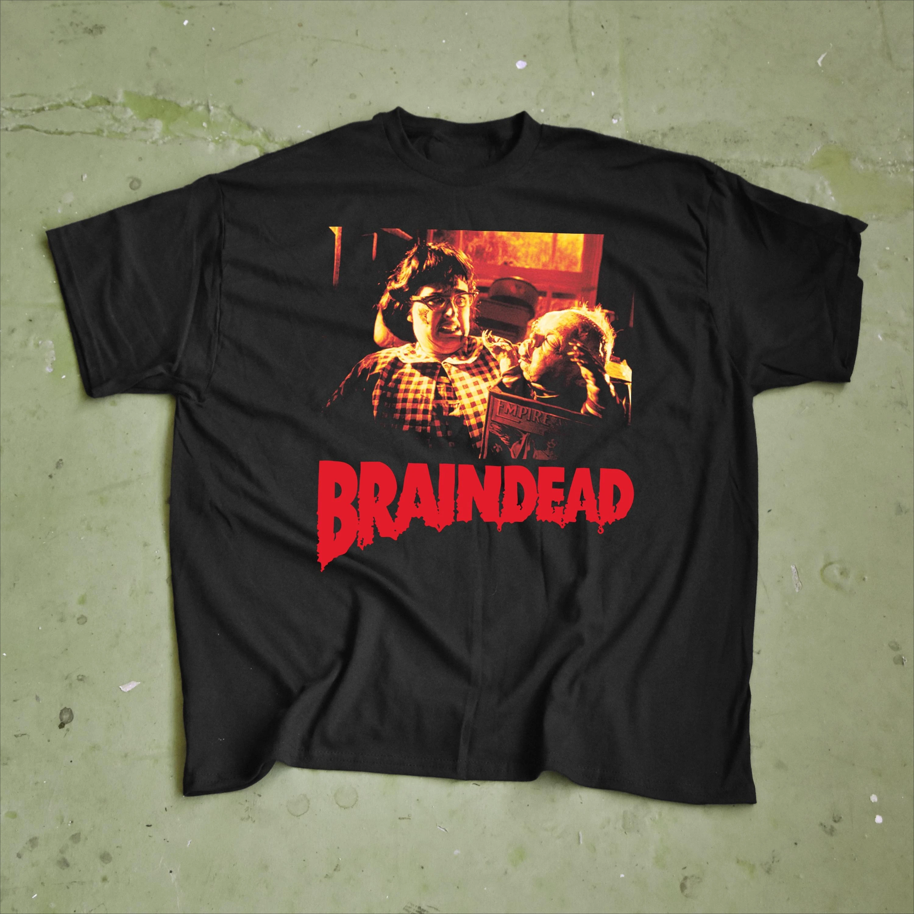 Camiseta Braindead de Peter Jackson, Camiseta de Culto de Terror y Comedia, Camiseta de la Película Dead Alive Splatter, Camiseta de Película de Culto, Camisetas para Hombre para el Verano