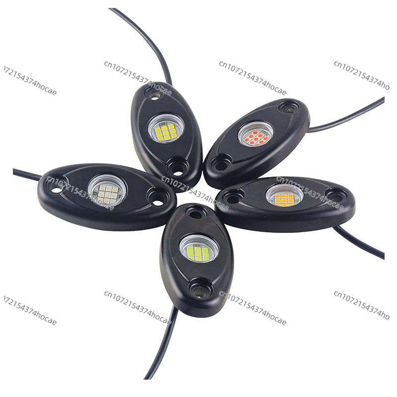 

4Pcs Waterproof Monochrome 9W 9 Light Emitting Diode Rock Light Pod Car Purple Pure White Truck Rock Light Car SUV