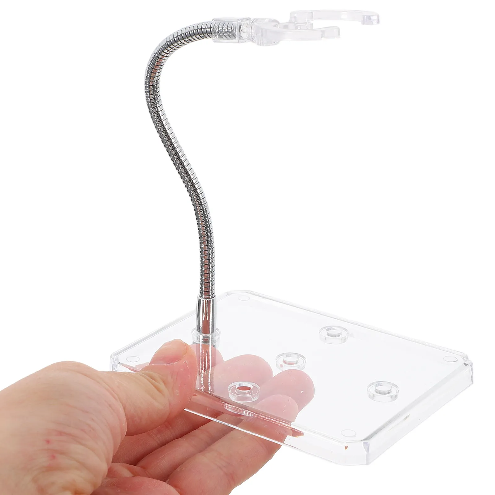 

Heavy Duty Action Figure Support Stand Adjustable Display Base Stable Platform for Rg Hg Compatible Models Clear Stand