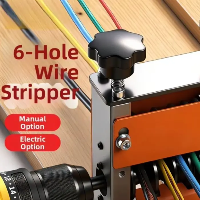 Manual Wire Strippers 1-17mm 6 Hole Copper Cable Peeling Tool For Electric Drill Home Industrial Scraps Metal Recycling Machine