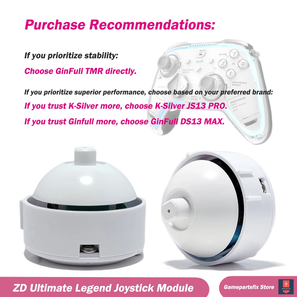 ZD Ultimate Legend Joystick Replacement for DS13 MAX TMR K-Silver