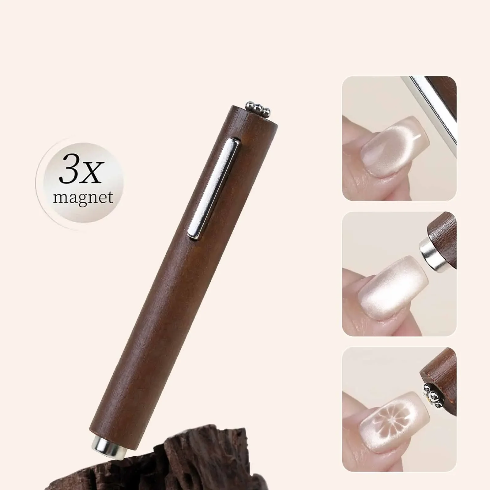 Para esmalte de unhas linha efeito ferramentas da arte do prego 3-em-1 multifuncional magnético olho de gato gel grande cilindro super forte magnético