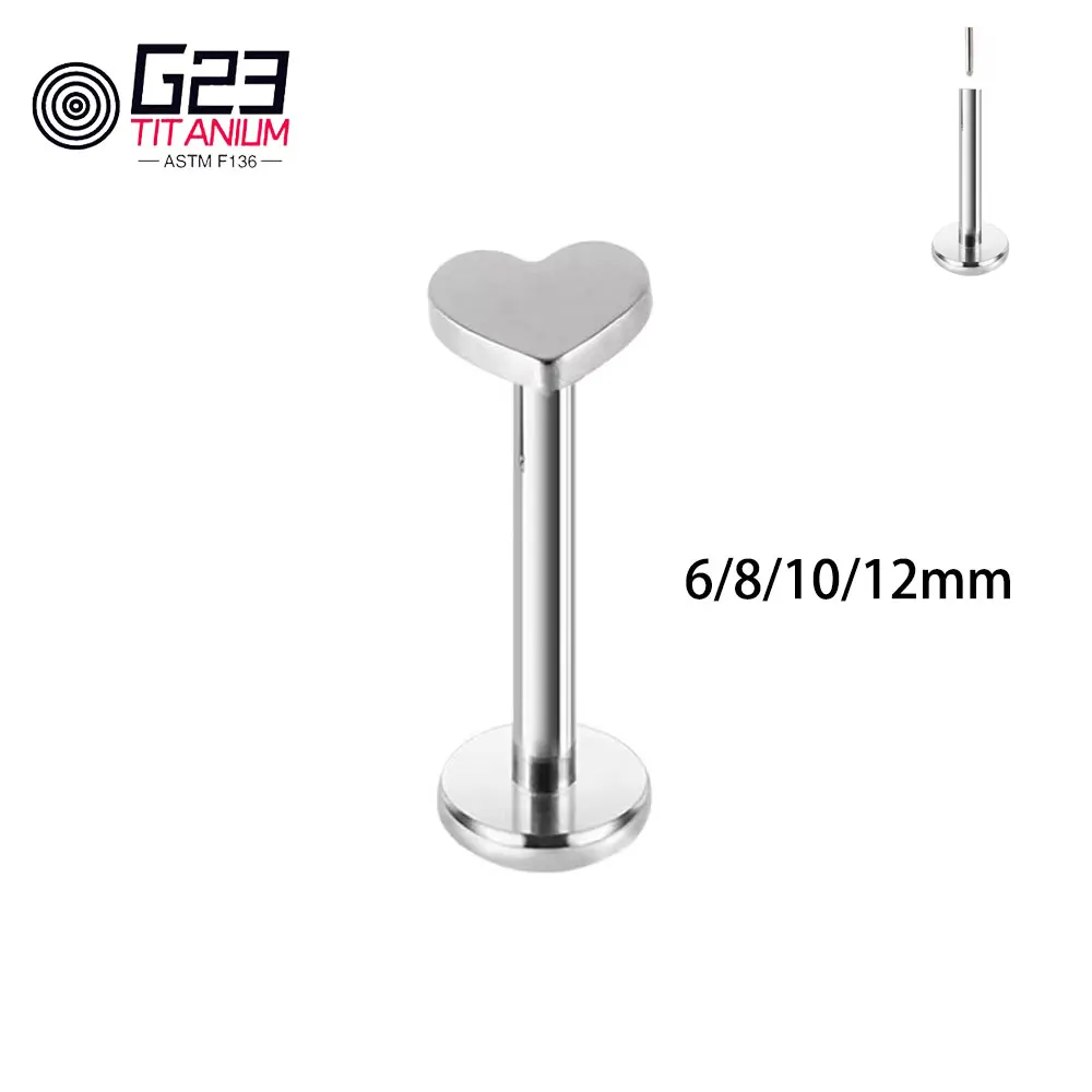 10pcs Earrings Piercing ASTM F136 Titanium Labret Flat Cross Top Anodized Push Pin Cartilage Tragus Labret Lip Nose Studs