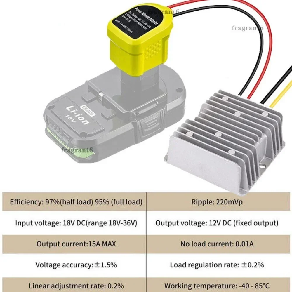 Imagem -06 - Conversor Step Down para Ryobi 18v Li-ion Bateria Faça Você Mesmo Power Wheel Inverter Buck Boost Regulador de Tensão dc 12v