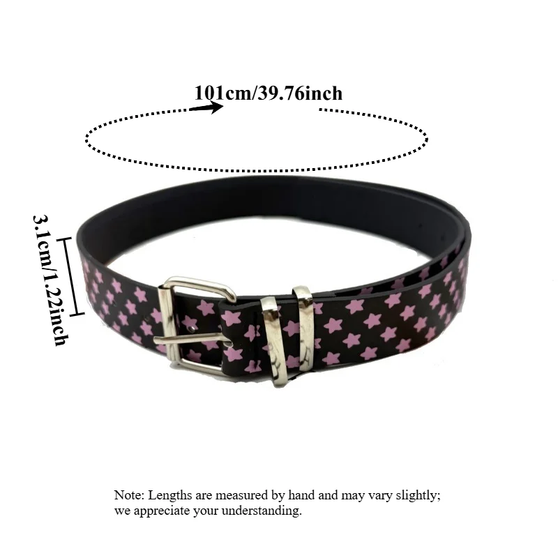 IF IFOND Korean-Style Sweet  Edgy Printed Polka Dot Star Belt Niche Versatile Belt for JeansTrendy Stylish Women’s Belt