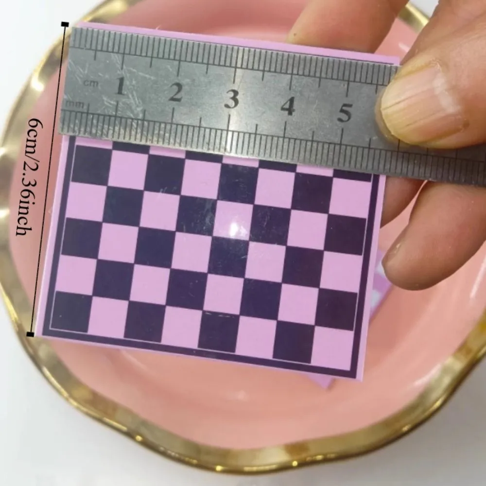 Chessboard Mini Pocket Size Chess Set Handmade 1/12 Scale International Chess Miniature Size Decorative Design view 6