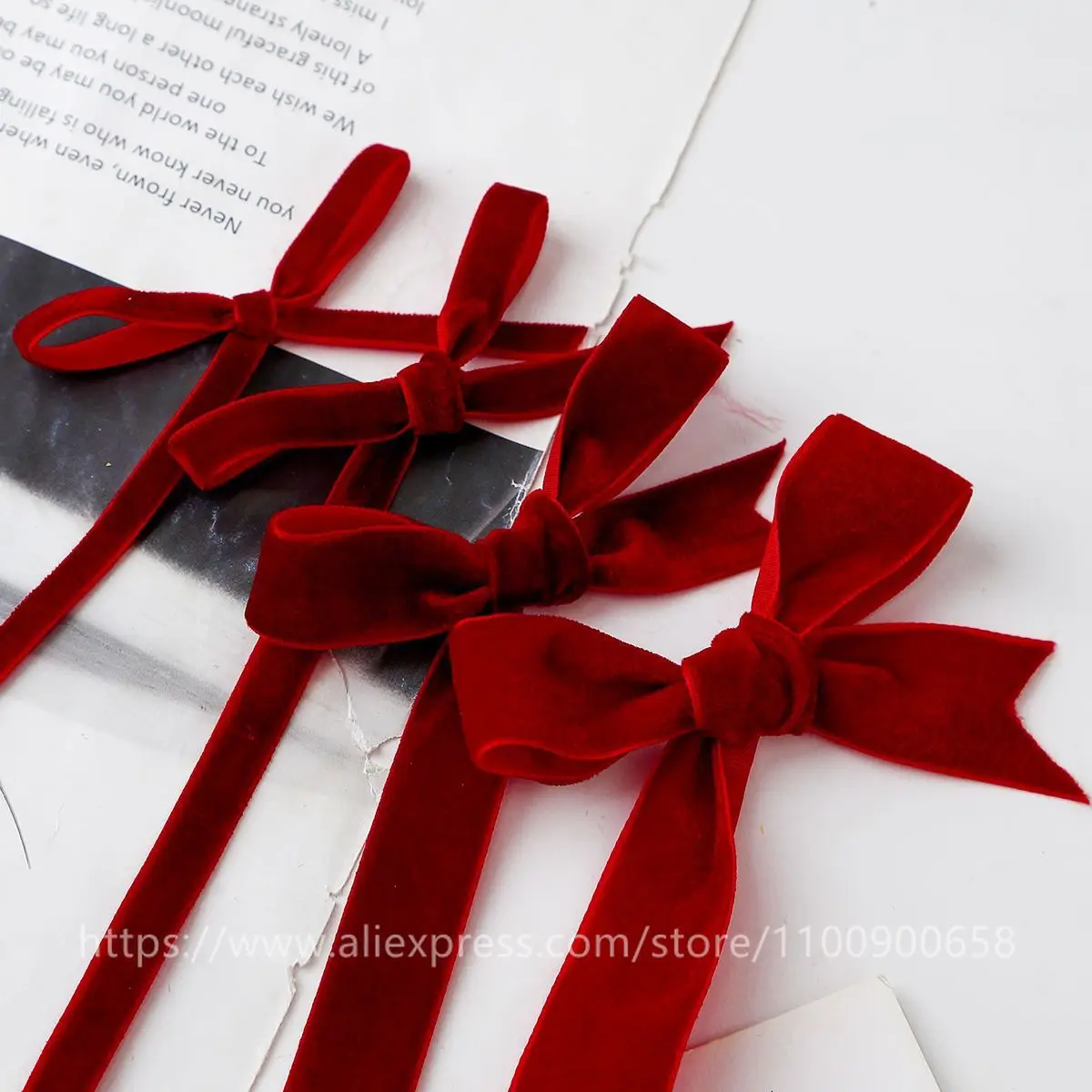 25Yards(5Roll) New Bordeaux Velvet Ribbon Roll Handmade DIY Bow Gift Packaging Ribbon Christmas Decoration .Festive Hot Items
