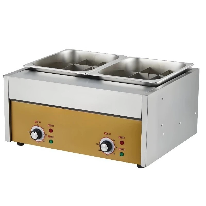 Electric Stainless Steel  Cooker 2 Tanks 18 Grids 20 Liters Hot Pot Cooking Kitchen Equipment