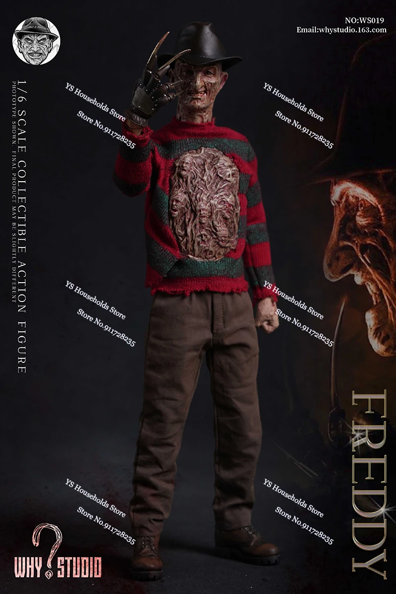 لماذا ستوديو 1/6 مقياس WS018 جيسون ممزق معطف WS019 فريدي الأحمر سترة قناع عمل الشكل 12 "مجموعة كاملة رجل الجندي نموذج هدية #5