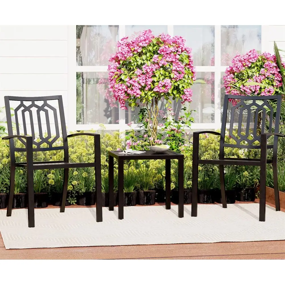 

3-Piece Outdoor Patio Bistro Set with 2 Chairs and Coffee Table