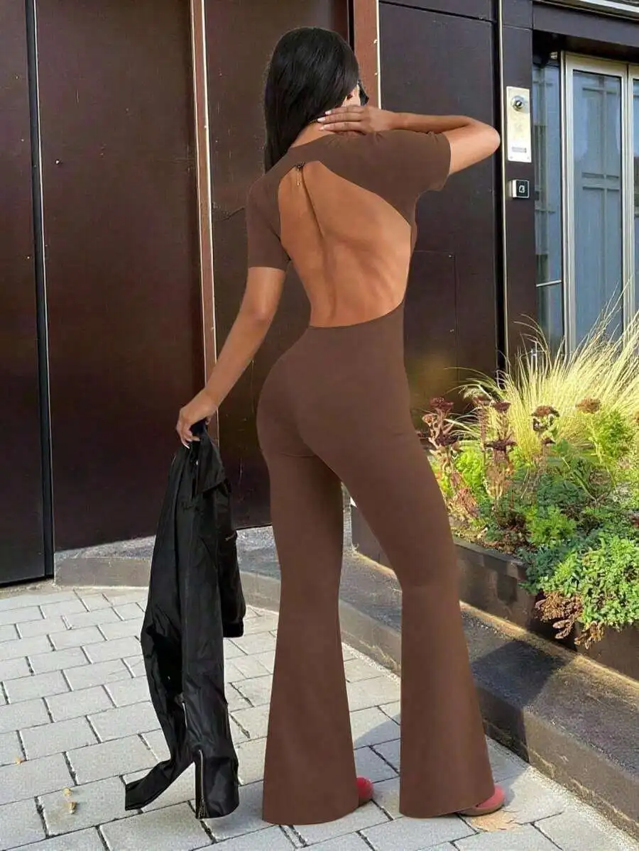 ShiXAiTyi Women's Jumpsuit, Slimming Shaping, Comfortable For Sports, Daily, Outdoor, Commute, Backless Design, Suitable For