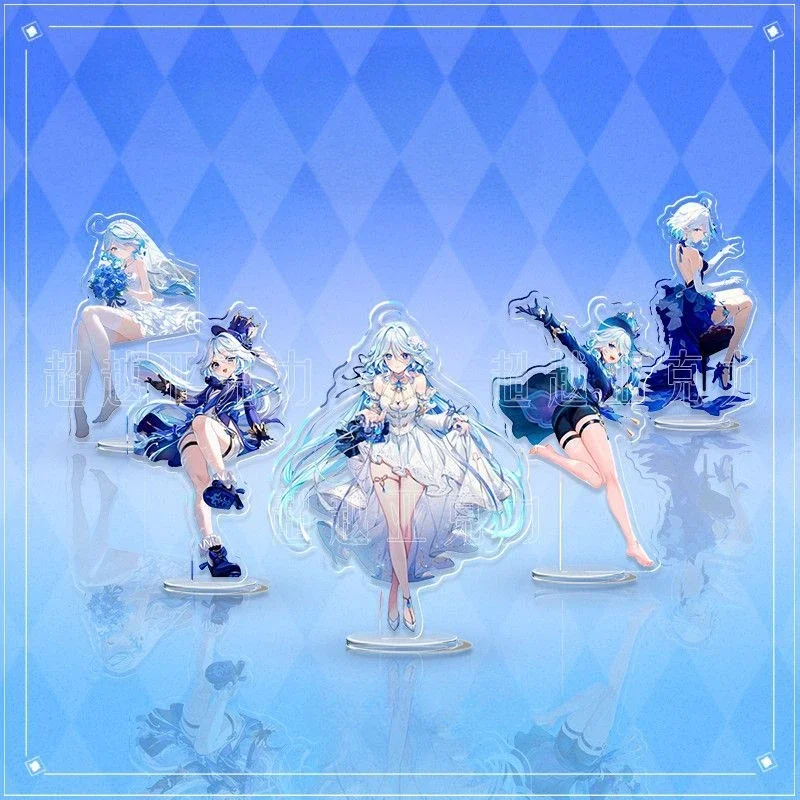 12cm Genshin Impact Fantasy Figurines Acrylic Large Standing Plate Furina High Definition Ornaments Festival Gift for Friend