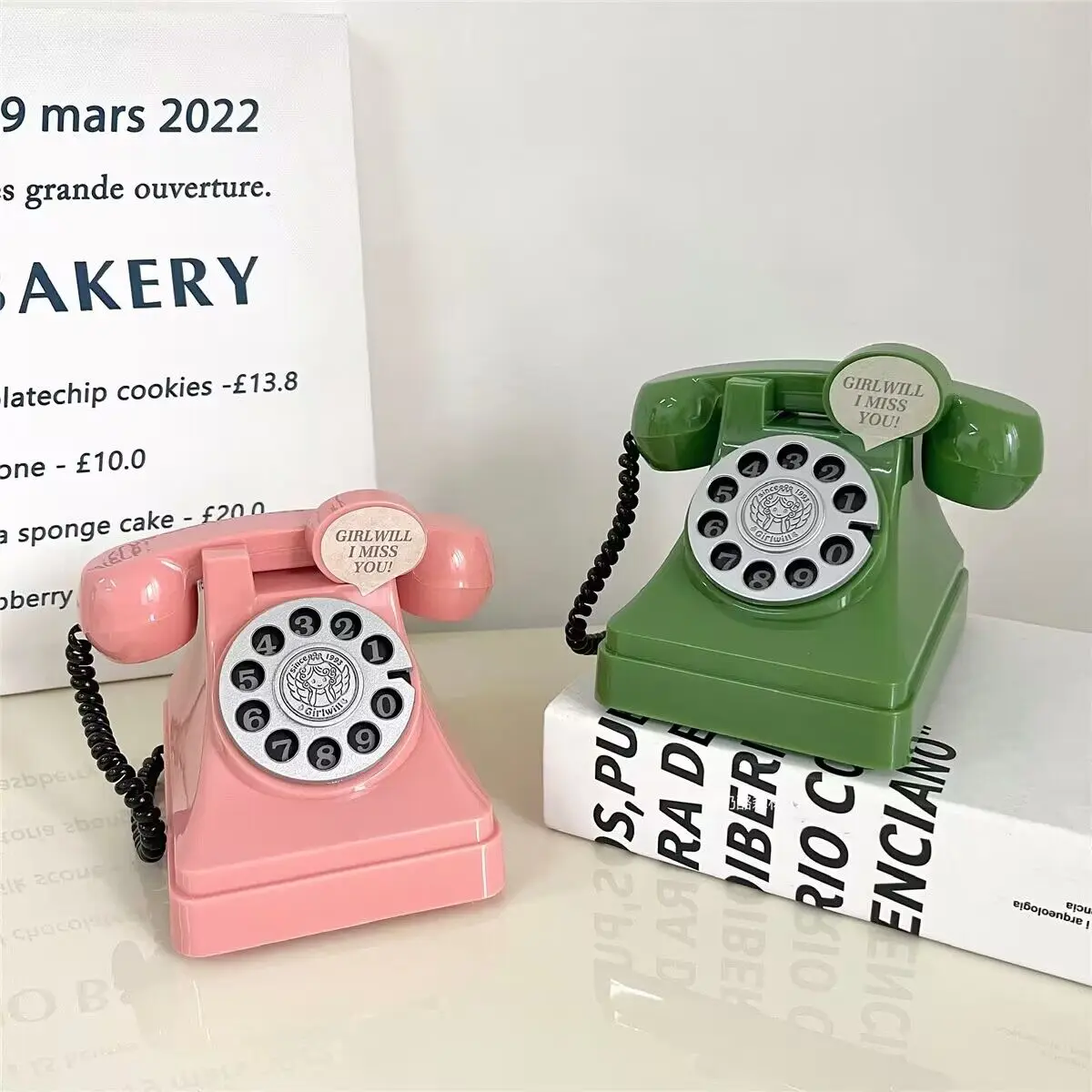 Creatieve schattige retro telefoon geldpot jongens en meisjes cadeau fotografie rekwisieten opslagruimte foto rekwisieten decoratie geschenken